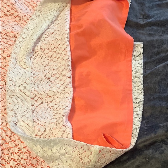 Alex Marie Elegant Lace Dress in Pink and Coral - Picture 7 of 12